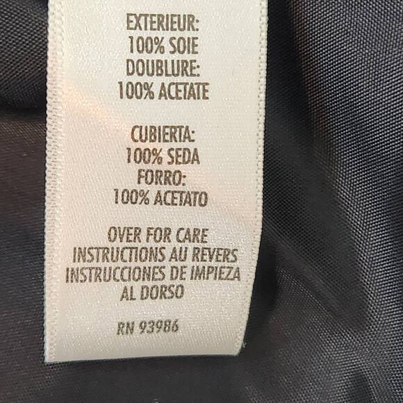 NWT Casual Corner Navy Geometric 100% Silk Navy Paisley Wrap Skirt Women's 12 - Picture 4 of 9